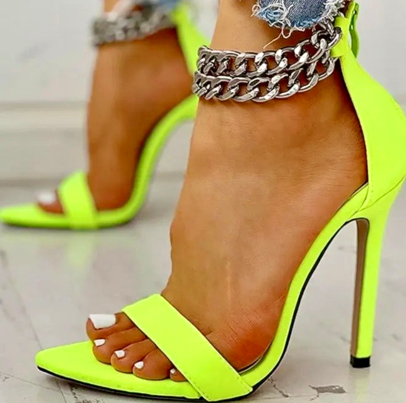 Open Heart Chain High Heels